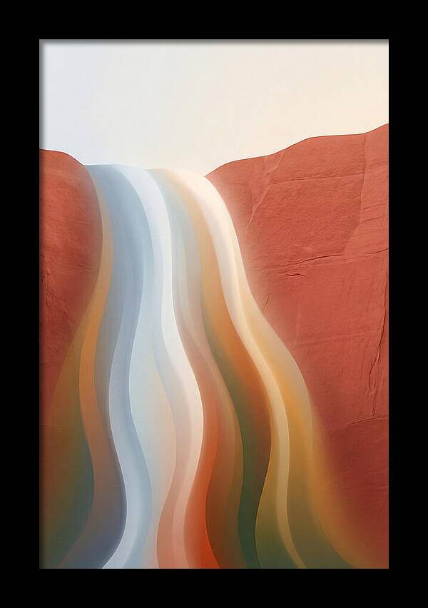 Seasonal Waterfall Over Red Sandstone