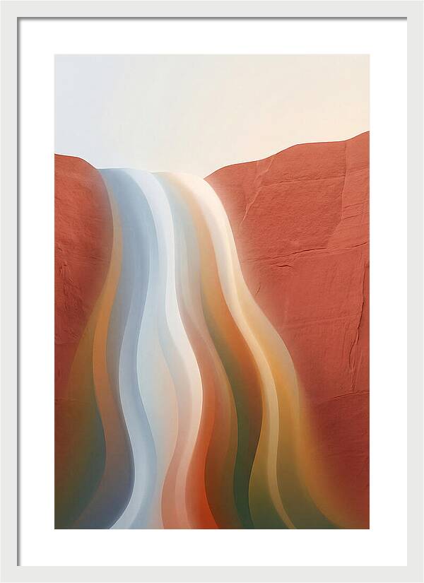Seasonal Waterfall Over Red Sandstone