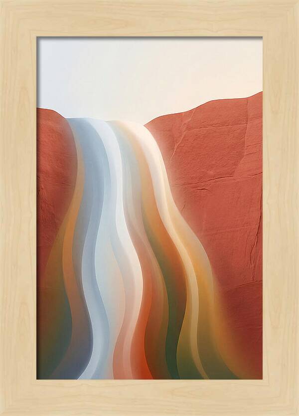 Seasonal Waterfall Over Red Sandstone