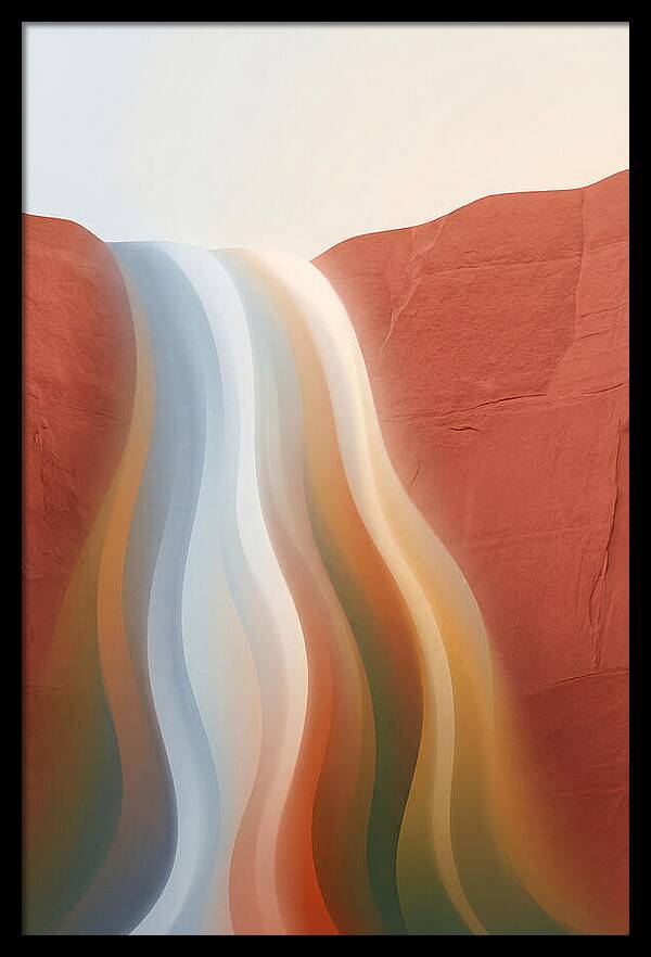 Seasonal Waterfall Over Red Sandstone