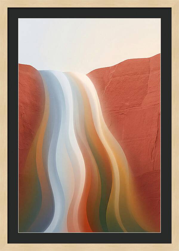 Seasonal Waterfall Over Red Sandstone