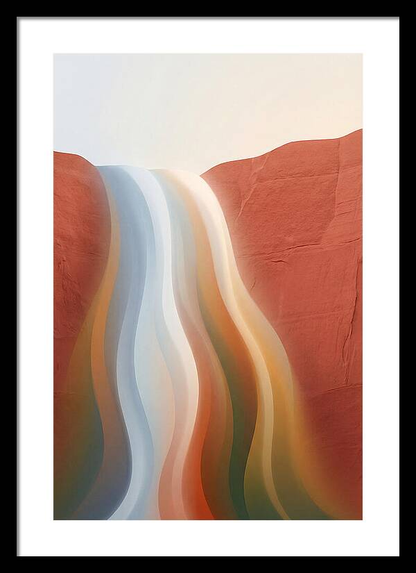 Seasonal Waterfall Over Red Sandstone