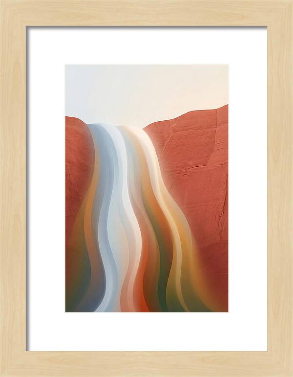 Seasonal Waterfall Over Red Sandstone