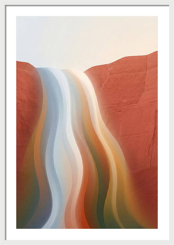 Seasonal Waterfall Over Red Sandstone