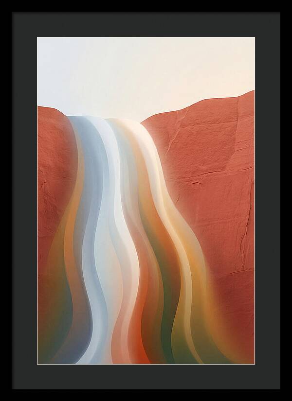 Seasonal Waterfall Over Red Sandstone