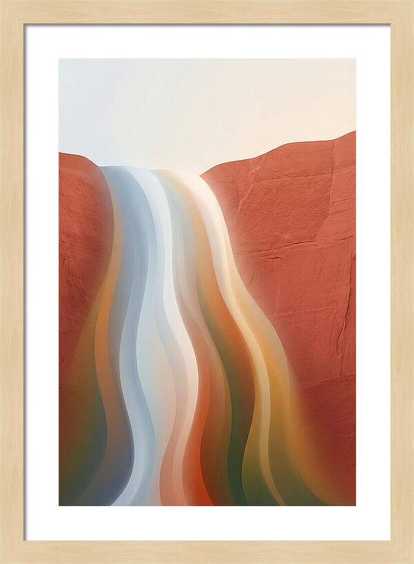 Seasonal Waterfall Over Red Sandstone