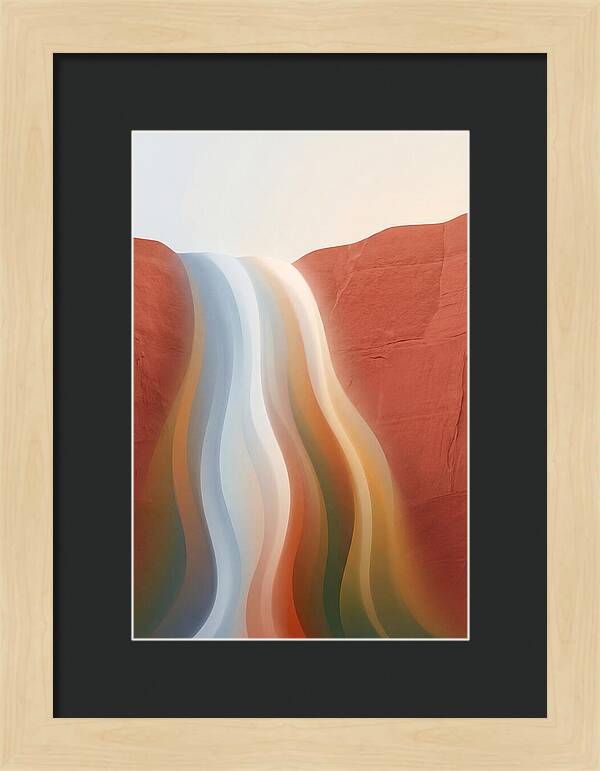 Seasonal Waterfall Over Red Sandstone