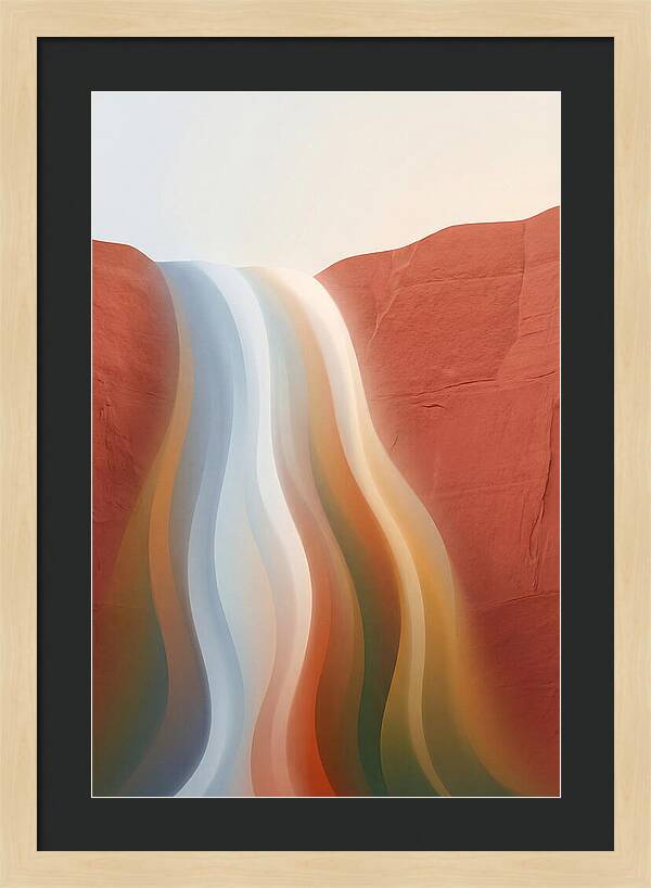 Seasonal Waterfall Over Red Sandstone