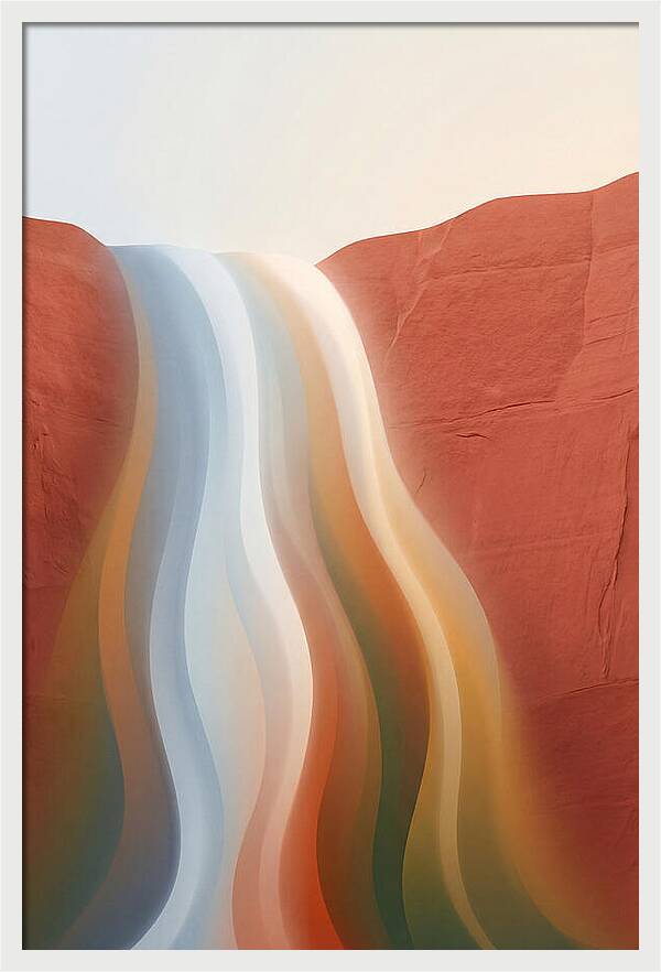 Seasonal Waterfall Over Red Sandstone