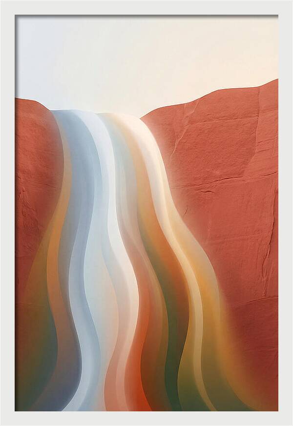 Seasonal Waterfall Over Red Sandstone