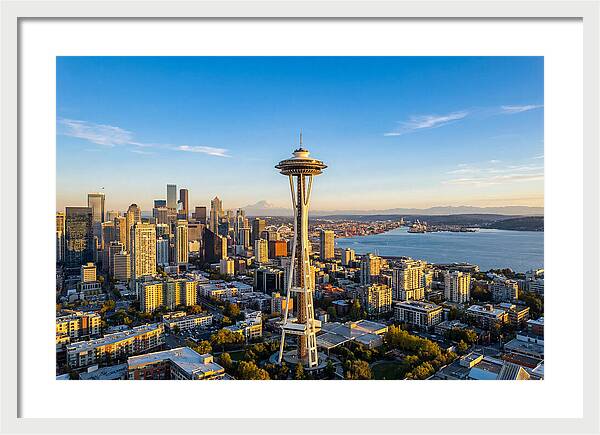 Seattle Skyline At Dusk