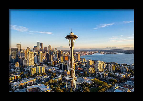 Seattle Skyline At Dusk