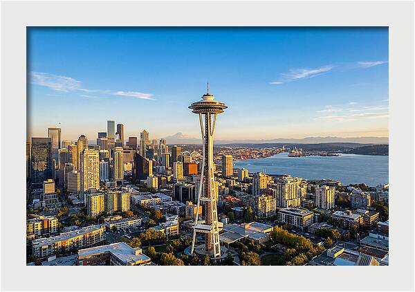 Seattle Skyline At Dusk
