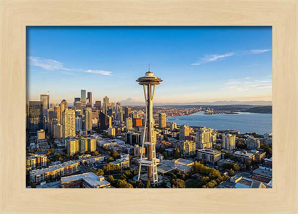 Seattle Skyline At Dusk