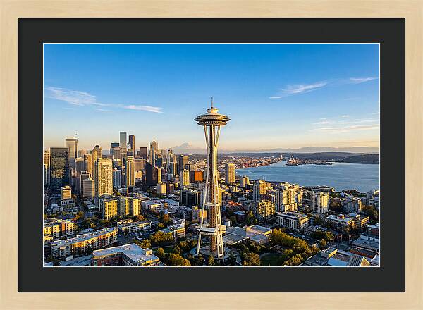 Seattle Skyline At Dusk