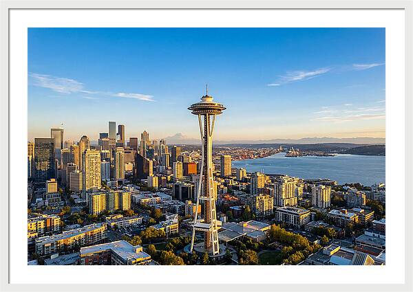 Seattle Skyline At Dusk