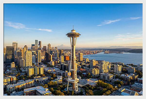 Seattle Skyline At Dusk