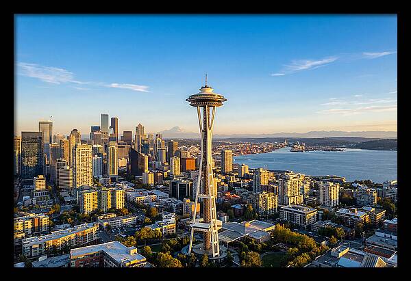 Seattle Skyline At Dusk