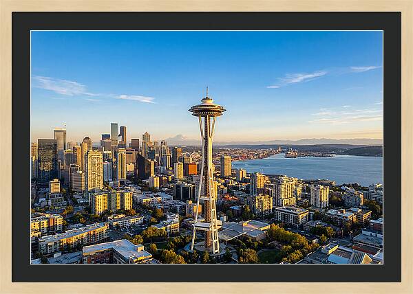 Seattle Skyline At Dusk