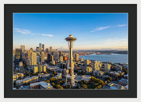 Seattle Skyline At Dusk
