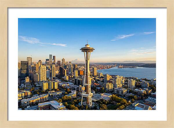 Seattle Skyline At Dusk