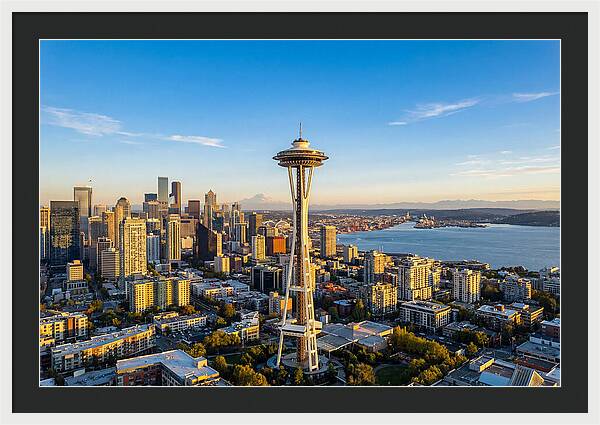 Seattle Skyline At Dusk