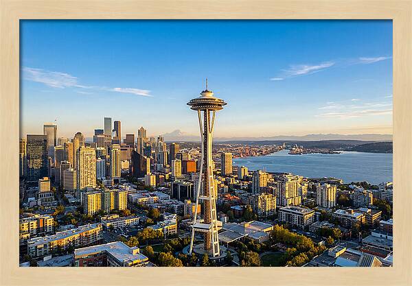 Seattle Skyline At Dusk