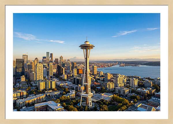 Seattle Skyline At Dusk
