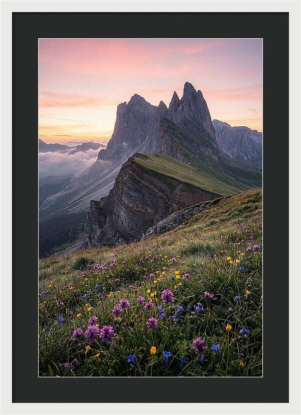 Seceda Ridgeline At Sunrise