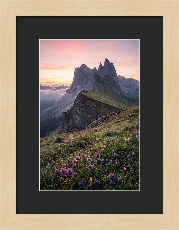 Seceda Ridgeline At Sunrise