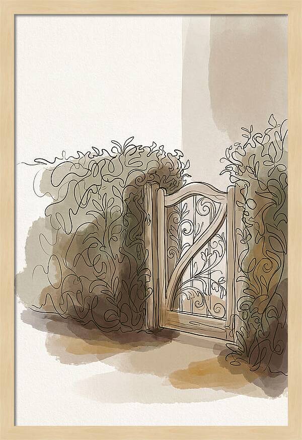 Secret Garden Gate Hidden In Dense Hedge