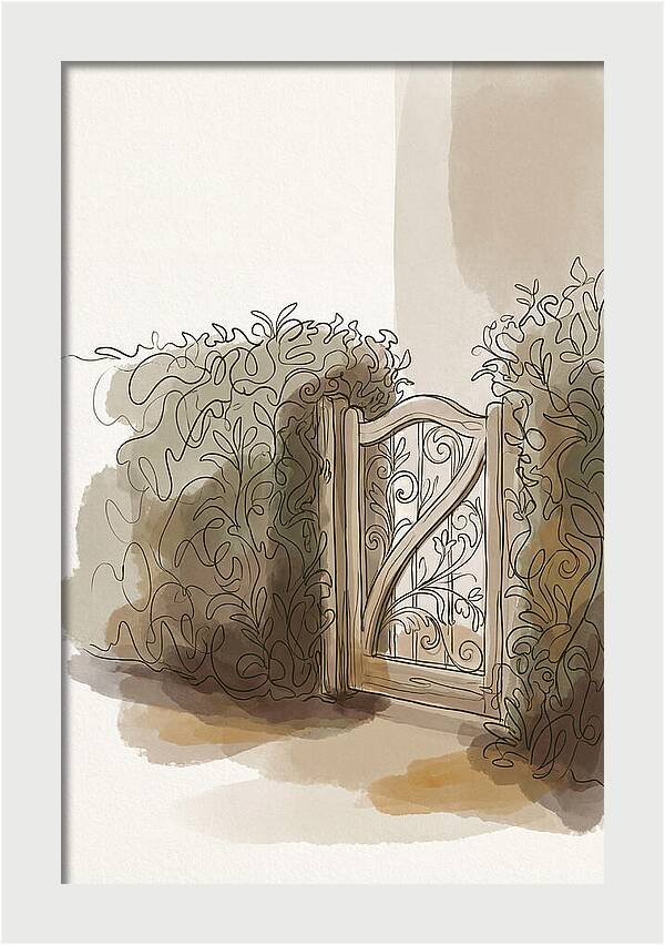 Secret Garden Gate Hidden In Dense Hedge