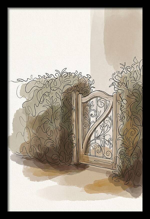 Secret Garden Gate Hidden In Dense Hedge