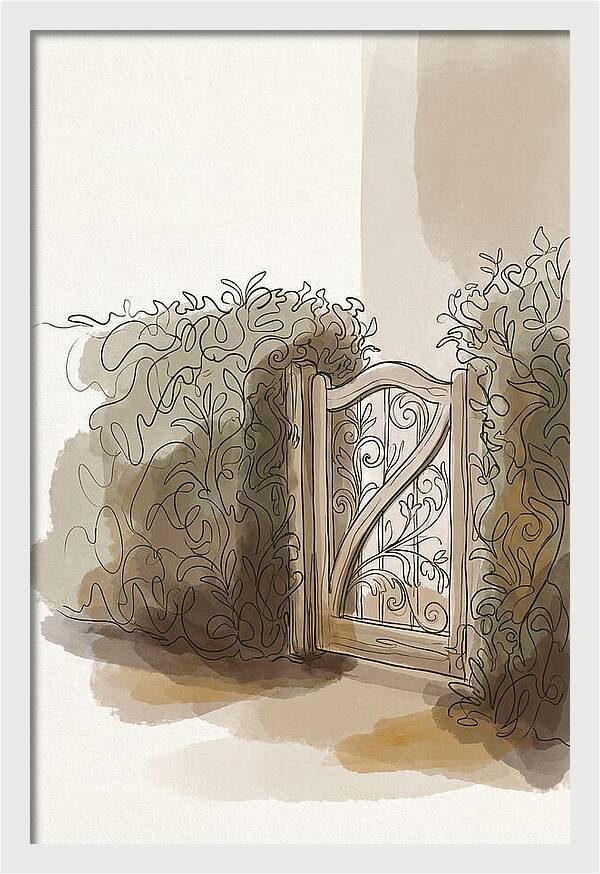 Secret Garden Gate Hidden In Dense Hedge
