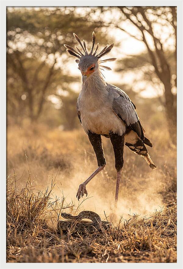 Secretary Bird In Action