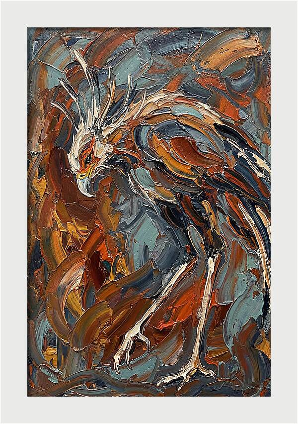 Secretary Bird In Bold Colors