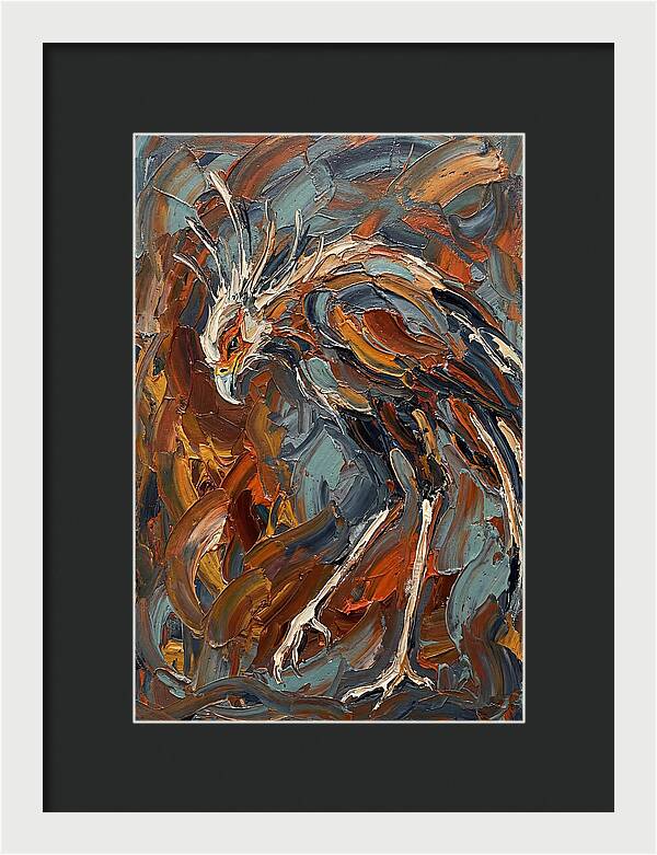 Secretary Bird In Bold Colors