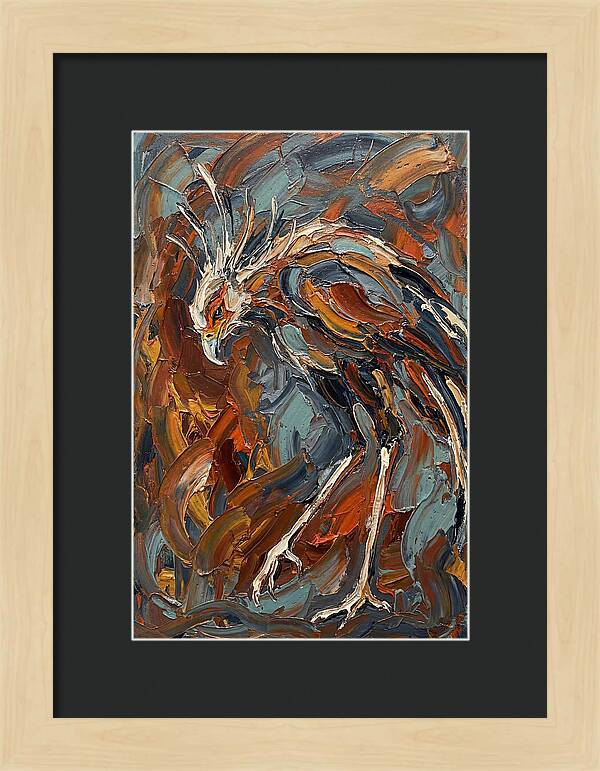Secretary Bird In Bold Colors