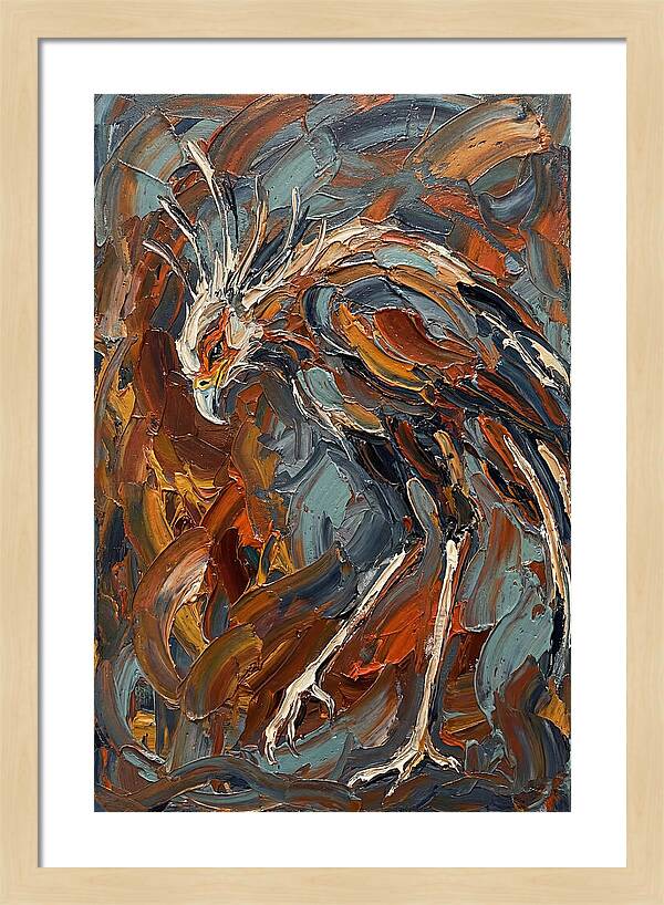 Secretary Bird In Bold Colors