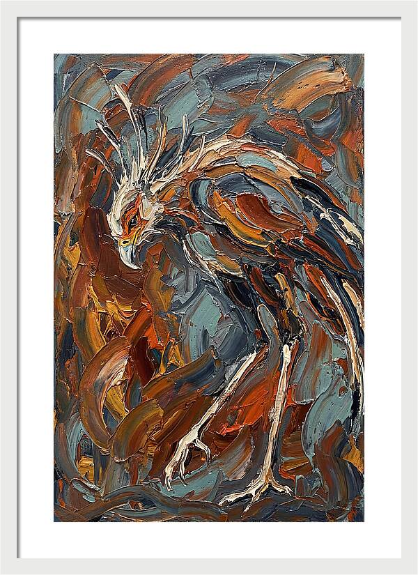 Secretary Bird In Bold Colors