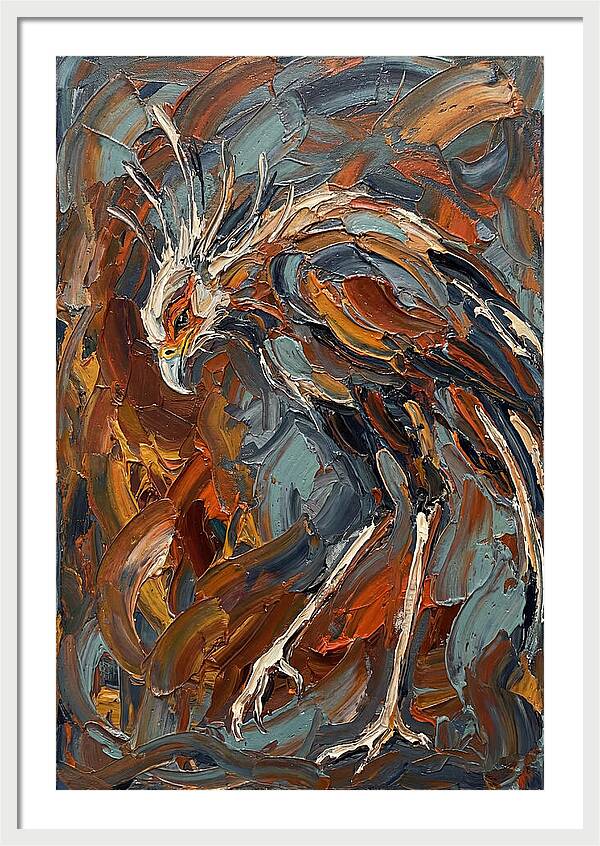 Secretary Bird In Bold Colors