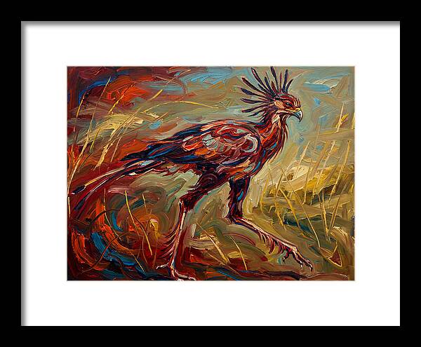 Secretary Bird In Expressionist Style
