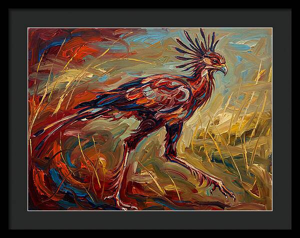 Secretary Bird In Expressionist Style