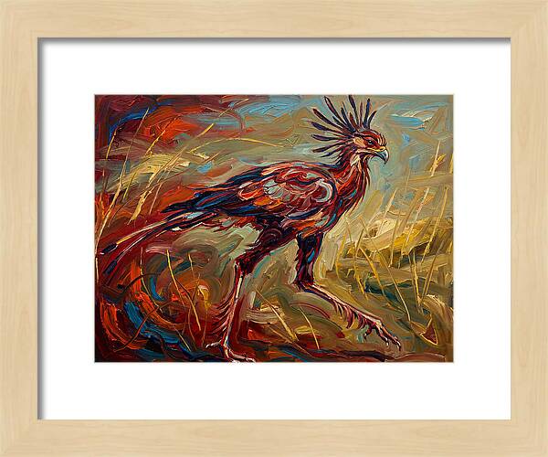 Secretary Bird In Expressionist Style