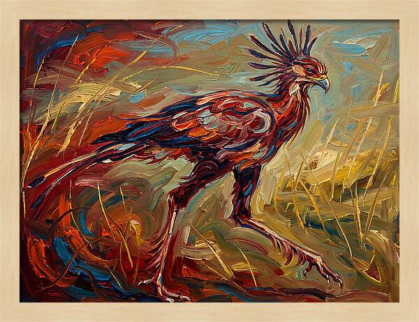 Secretary Bird In Expressionist Style