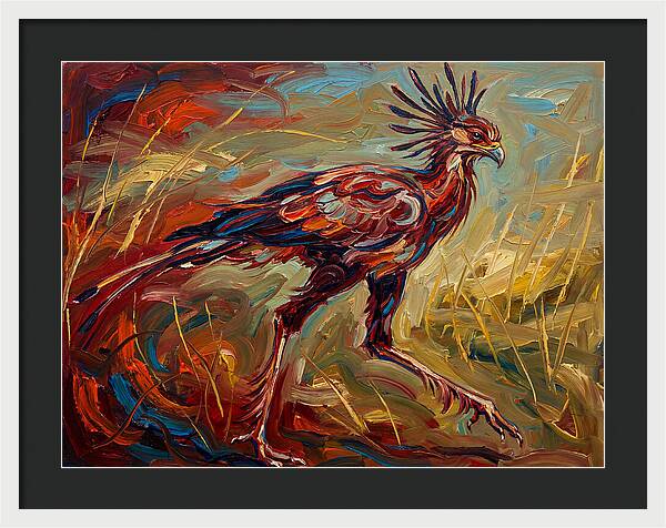 Secretary Bird In Expressionist Style