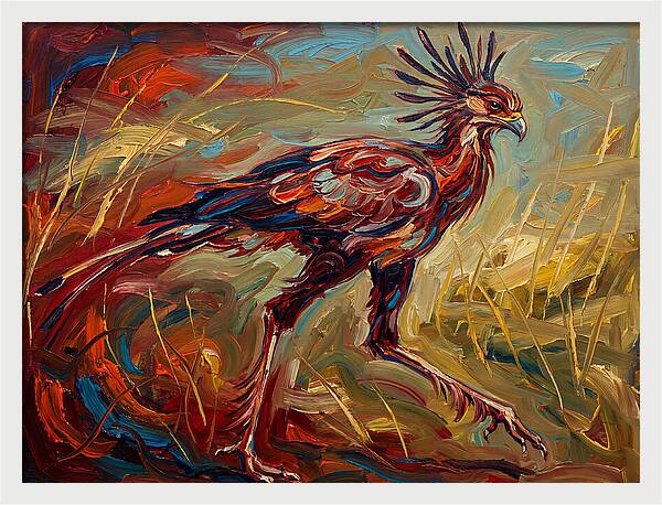 Secretary Bird In Expressionist Style
