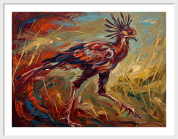 Secretary Bird In Expressionist Style