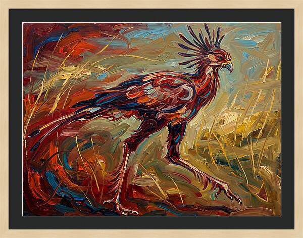 Secretary Bird In Expressionist Style