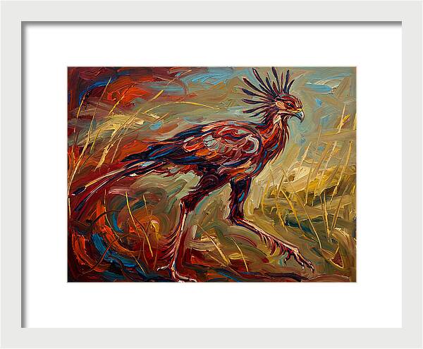 Secretary Bird In Expressionist Style